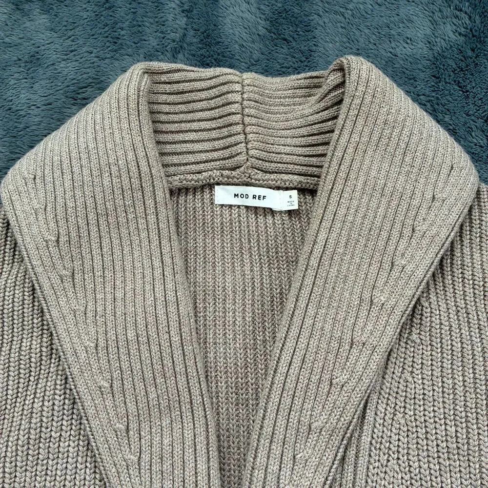 Mod Ref Quality Chunky Cropped Shrug Sweater Open Cardigan Neutral Basic Sz S